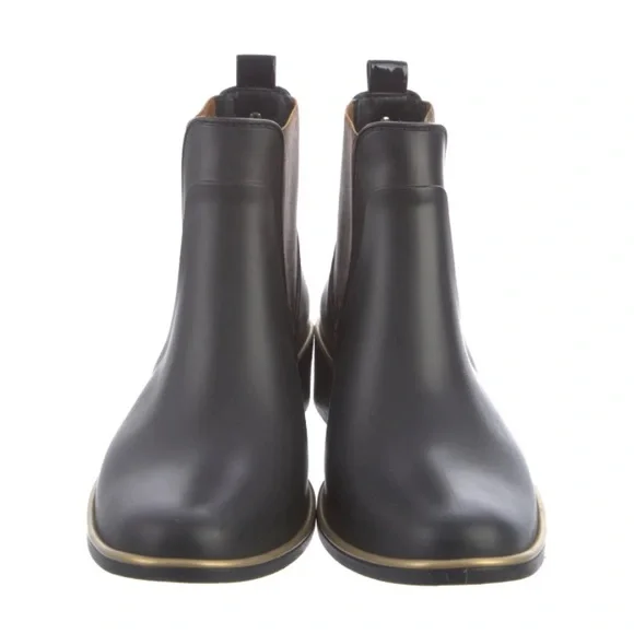 EUC [kate spade] Cheetah Print Black Ankle Bootie Rainboots Women’s Sz 9.0 - Picture 3 of 13